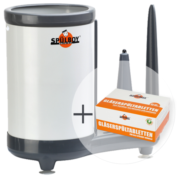 ECO Sparpaket „Neptun T2000“: 1 x Original SPÜLBOY® Neptun T2000 + 1 x Gläserspültabletten