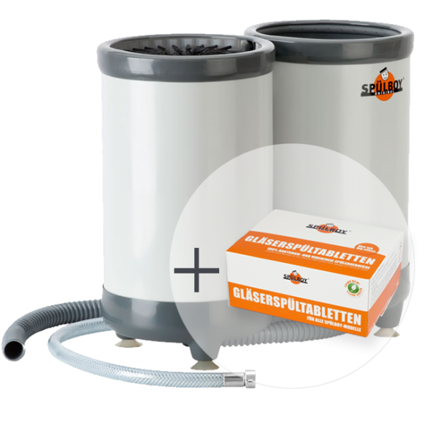 ECO Sparpaket „Twin-GoT“: 1 x Original SPÜLBOY® Twin-GoT + 1 x Gläserspültabletten